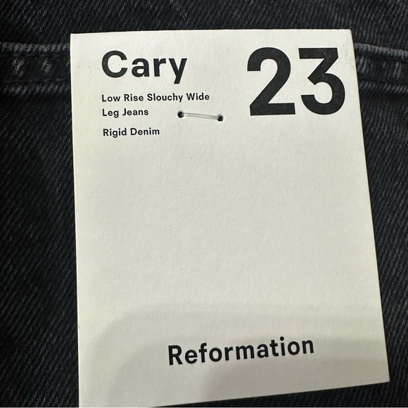 Reformation Cary Black Embroidered Low Rise Wide Leg Denim Size 23 NWT - Picture 6 of 9